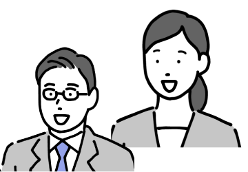 話しているスーツ姿の社員