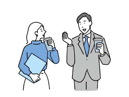 雑談する社員